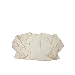 Altair Cream Oversized Balloon Sleeve V Neck Long Sleeve Top Boxy Fit Medium